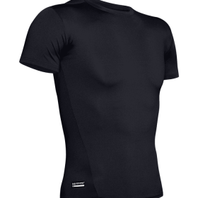 UA Men's Tactical HeatGear Compression T-Shirt (Color: Black, size: small)