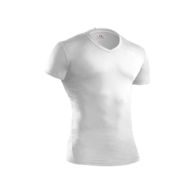 UA Men's Tactical HeatGear Compression V-Neck T-Shirt (Color: White, size: X-Large)