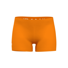 Women's HeatGear Mid-Rise Shorty (Color: Formula Orange, size: medium)