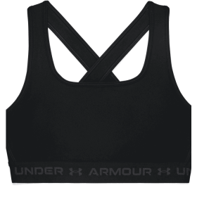Women's Armour Mid Crossback Sports Bra (Color: Black, size: X-Small)