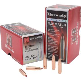 Hornady ELD Match Bullets (Option: 6.5mm .264 123 gr. ELD Match 100 Box)