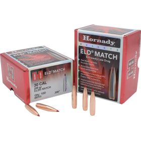 Hornady ELD Match Bullets (Option: 30 Cal. .308 208 gr. ELD Match 100 Box)