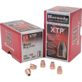 Hornady Traditional Pistol Bullets (Option: 9mm .355 90 gr. XTP 100 box)