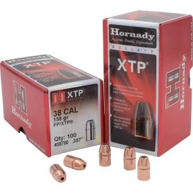 Hornady Traditional Pistol Bullets (Option: 38 Cal. .357 158 gr. FP-XTP 100 box)