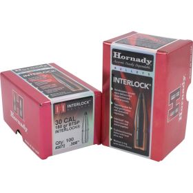 Hornady Traditional Rifle Bullets (Option: 30 Cal. .308 180 gr. BTSP Interlock 100 Box)