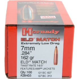 Hornady ELD Match Bullets (Option: 7mm .284 162 gr. ELD Match 100 box)