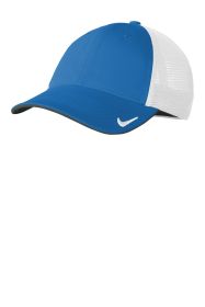 Nike Stretch-to-Fit Mesh Back Cap NKFB6448 (Color: Gym Blue/ White, size: L/XL)
