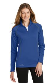 Eddie Bauer® Ladies Smooth Fleece 1/2-Zip. EB237 (Color: Cobalt Blue, size: XS)