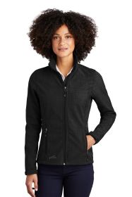 Eddie Bauer® Ladies Shaded Crosshatch Soft Shell Jacket. EB533 (Color: Black, size: XS)