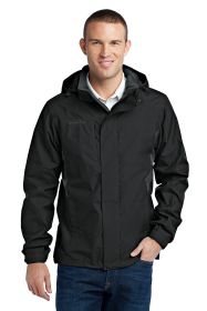 Eddie Bauer® - Rain Jacket. EB550 (Color: Black/ Steel Grey, size: XS)