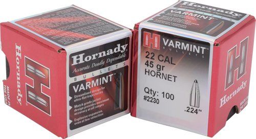Hornady Bullets 22 Cal .224 (Option: 45Gr Jsp 100Ct 40Bx/Cs)