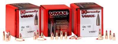 Hornady Bullets 25 Cal .257 (Option: 75Gr V-Max 100Ct 40Bx/Cs)