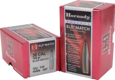Hornady Bullets 30Cal .308 (Option: 168Gr Eld-Match 100Ct 15Bx/Cs)