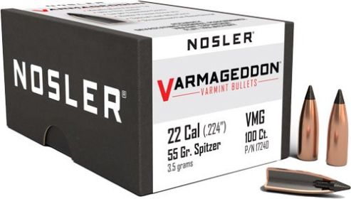 Nosler Bullets 22 Cal .224 (Option: 55Gr Varmageddon Tipped 100Ct)