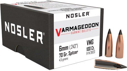 Nosler Bullets 6Mm .243 (Option: 70Gr Varmageddon Tipped 100Ct)