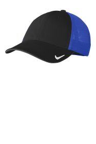 Nike Stretch-to-Fit Mesh Back Cap NKFB6448 (Color: Black/ Game Royal, size: S/M)