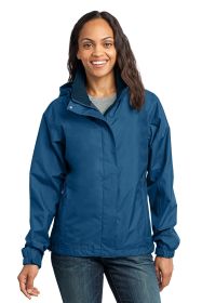 Eddie Bauer® - Ladies Rain Jacket. EB551 (Color: Deep Sea Blue/ Dark Adriatic, size: S)