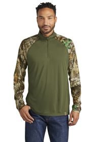 Russell Outdoors™ Realtree® Colorblock Performance 1/4-Zip RU152 (Color: Olive Drab Green/ Realtree Edge, size: S)