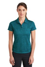Nike Ladies Dri-FIT Crosshatch Polo. 838961 (Color: Blustery/ Navy, size: M)