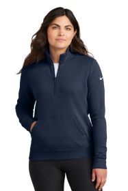 Nike Ladies Club Fleece Sleeve Swoosh 1/2-Zip NKDX6720 (Color: Midnight Navy, size: M)
