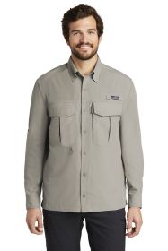 Eddie Bauer® - Long Sleeve Performance Fishing Shirt. EB600 (Color: Driftwood, size: S)
