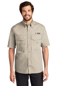 Eddie Bauer® - Short Sleeve Fishing Shirt. EB608 (Color: Driftwood, size: S)