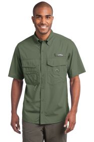 Eddie Bauer® - Short Sleeve Fishing Shirt. EB608 (Color: Seagrass Green, size: S)