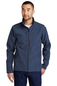 Eddie Bauer® Shaded Crosshatch Soft Shell Jacket. EB532 (Color: Blue, size: S)