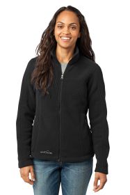 Eddie Bauer® - Ladies Full-Zip Fleece Jacket. EB201 (Color: Black, size: 4XL)
