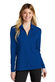 Nike Ladies Dri-FIT Micro Pique 2.0 Long Sleeve Polo NKDC2105 (Color: Gym Blue, size: 2XL)