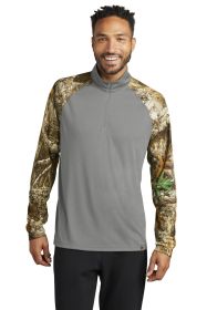 Russell Outdoors™ Realtree® Colorblock Performance 1/4-Zip RU152 (Color: Grey Concrete Heather/ Realtree Edge, size: L)