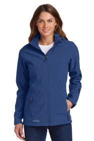 Eddie Bauer® Ladies Hooded Soft Shell Parka. EB537 (Color: Admiral Blue, size: M)